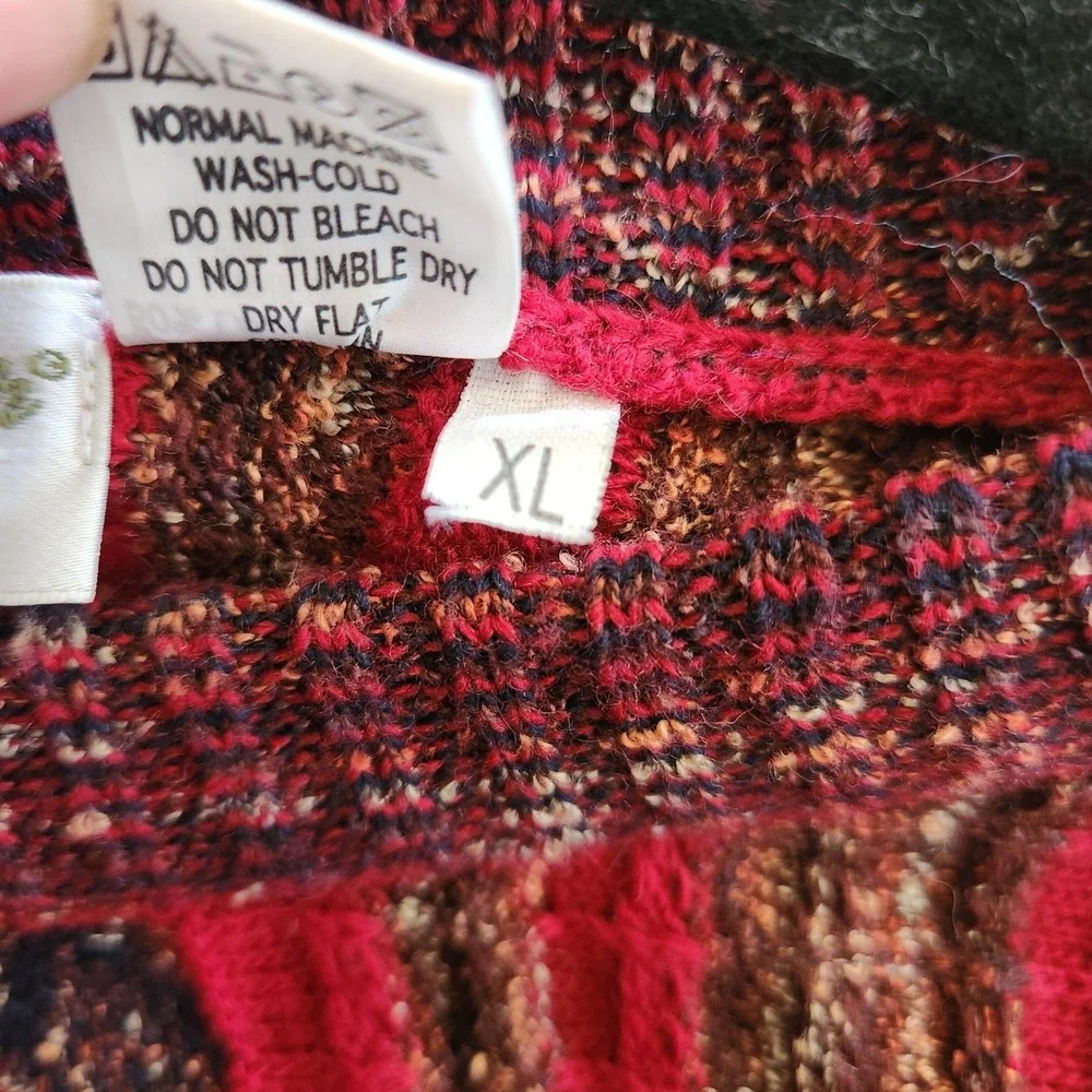 Vtg Norm Thompson Men's XL Wool Blend 3D Knit Sweater Made In Italy
